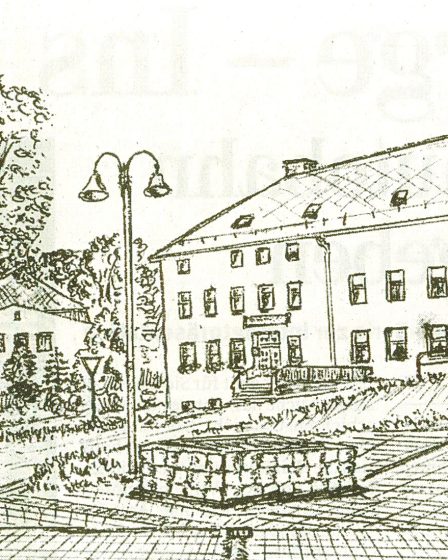 Zeichnung Hormersdorfer Gasthof zum Löwen