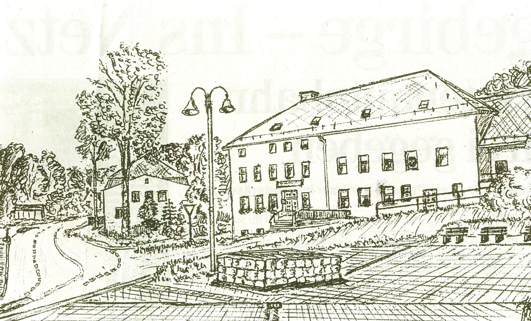Zeichnung Hormersdorfer Gasthof zum Löwen